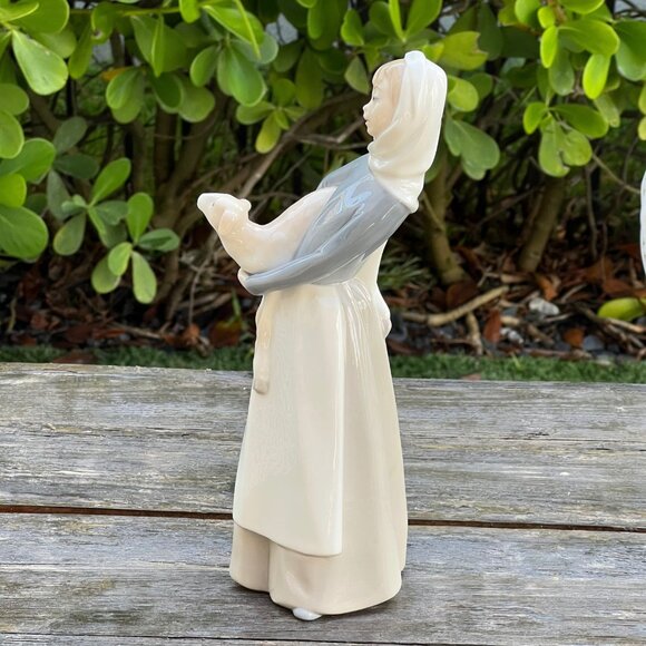 Vintage LLADRO Porcelain Figurine #4584 Girl With Lamb 10.5" Spain Sheep - Picture 8 of 9